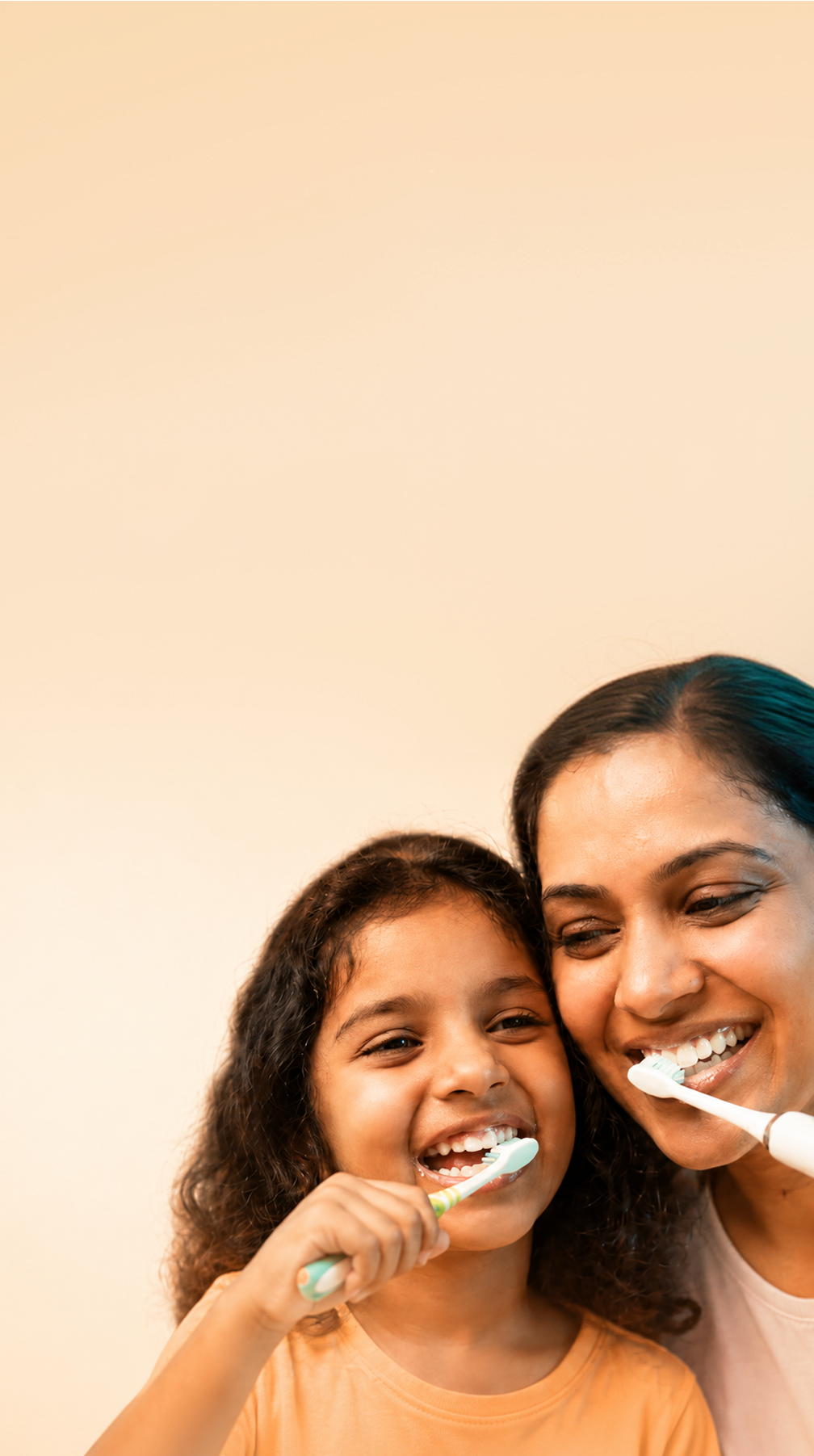 Mother and child smiling