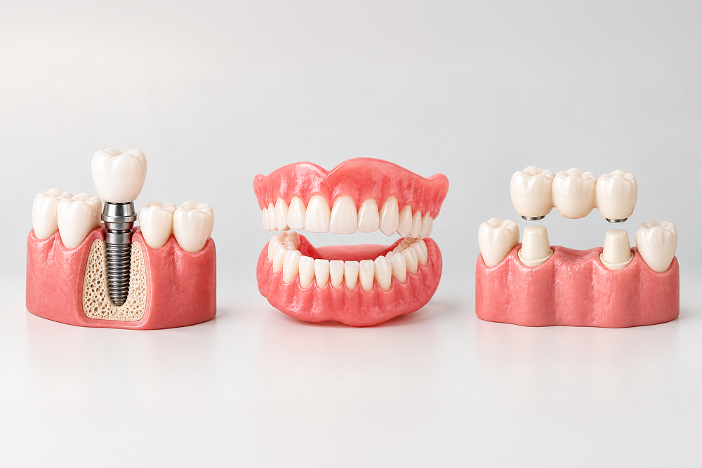 Dental Implants vs Dentures vs Bridges