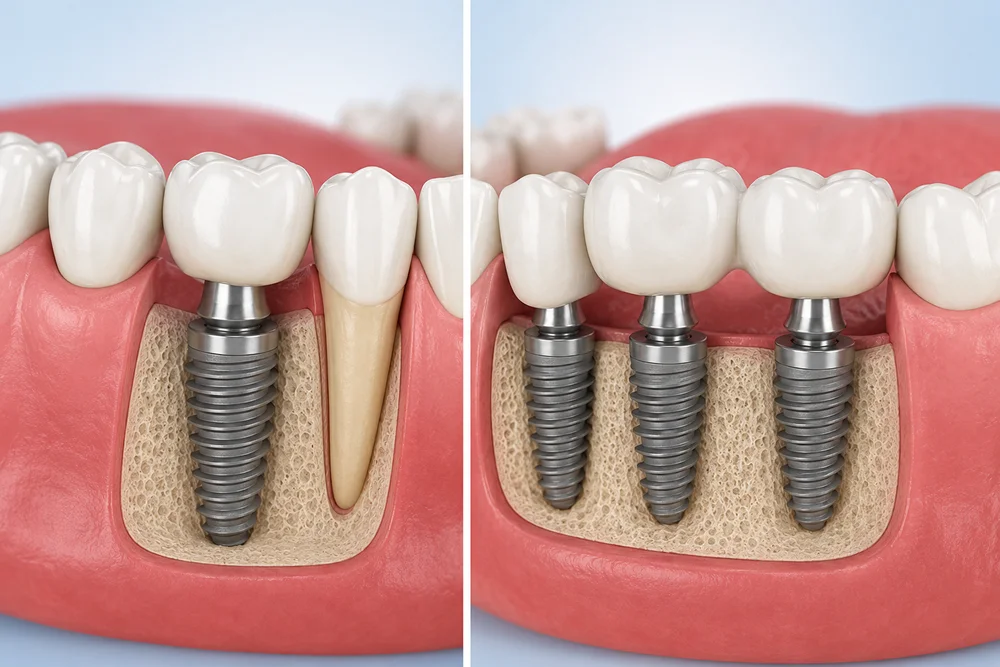 Single vs. Multiple Dental Implants